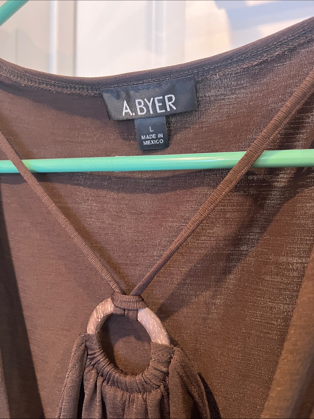 A. Byer Y2K Brown Draped Ring-Back Camisole - Picture 2 of 4